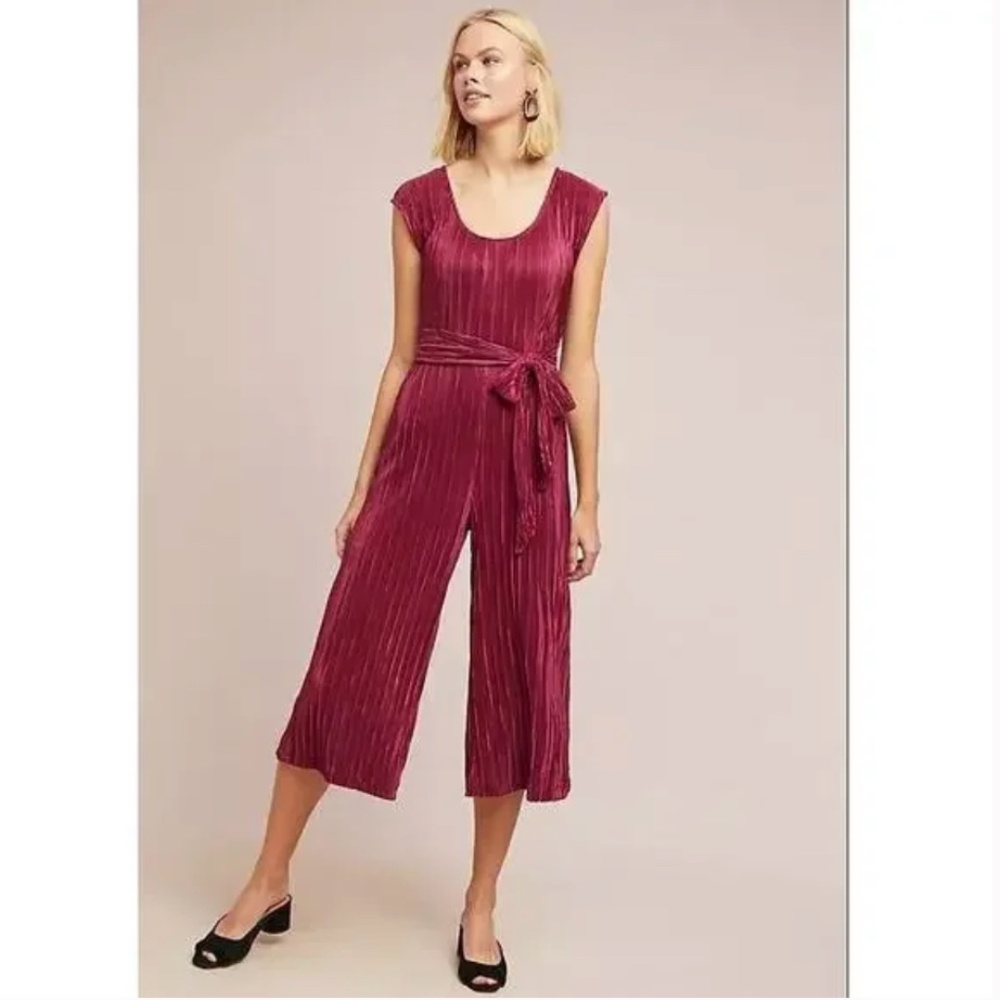 ⭐️Anthro Maeve Sonata Artsy Classy Ribbed Elegant Chic Girly Hippie Art Jumpsuit